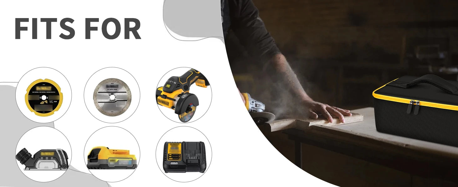 Bag Compatible with DEWALT 20V MAX Cut Off Tool 3 in 1 Brushless (DCS438B), Storage Case Carrying Holder Organizer for Charger,