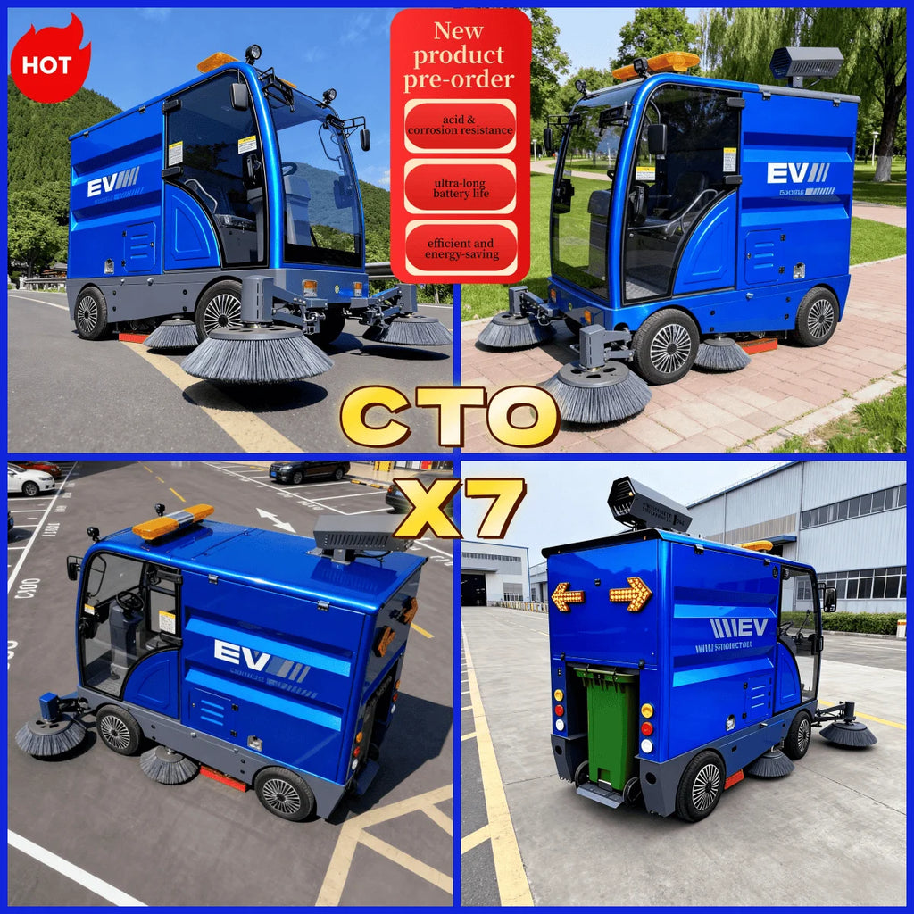 Electric Ride-On Road Sweeper Truck C0nTour DEY X5 3000W Self-Propelled New Vacuum Municipal Commercial Use