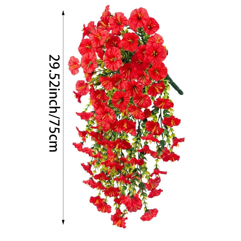 Artificial Plants and Flowers Artificial Hanging Flower UV Resistant Garden Yard Balcony Fake Plant Wedding Party Outdoor Decor