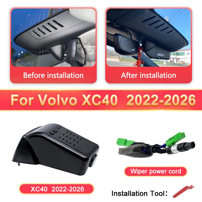 HD 4K 2160P Dash Cam Camera Car DVR Video Recorder For VOLVO XC40 XC60 XC70 XC90 V40 V60 V90 S60 S90 S80 S80L C40 for Polestar 2