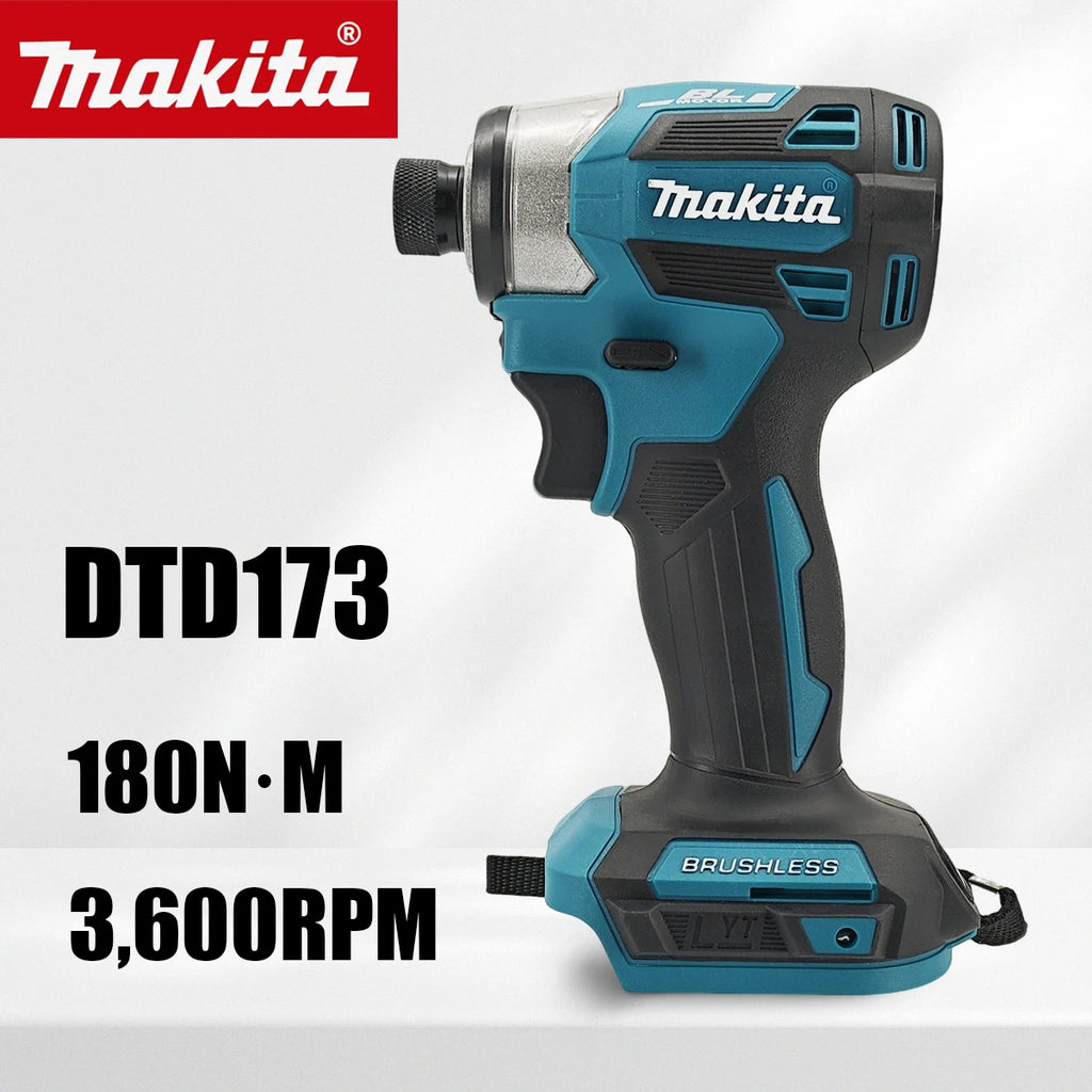 Makita DTD173 180Nm 18V Brushless Impact Driver with Ring Light Max Torque Cordless Power Tool for Screw Bolt Wood Home DIY