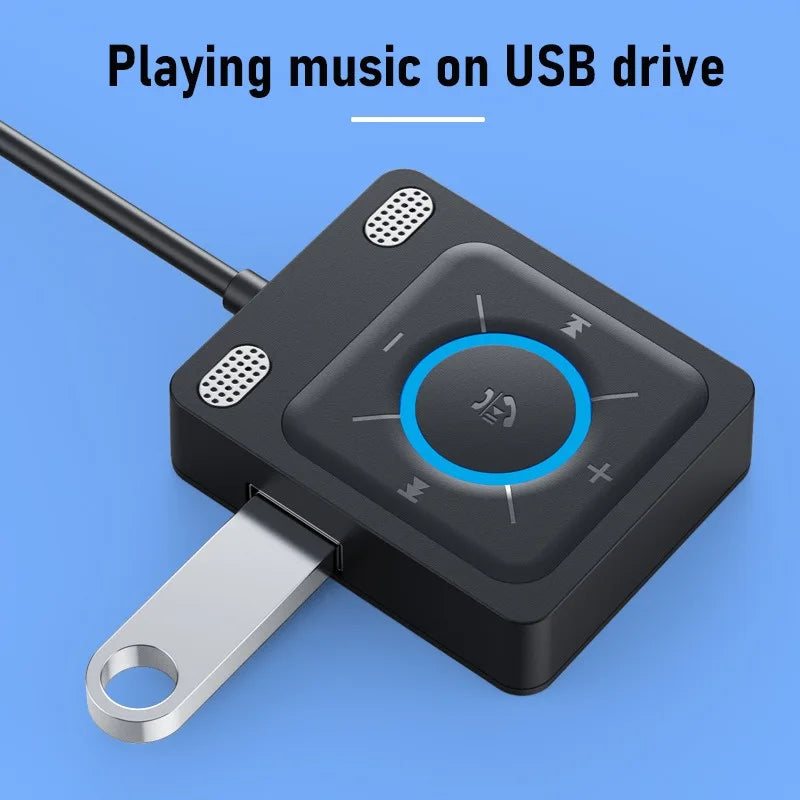 AUX Car Adapter Bluetooth 6.0 Stronger Dual Mics & Noise Cancellation Bluetooth Receiver For Car Music/Hands-Free Calls