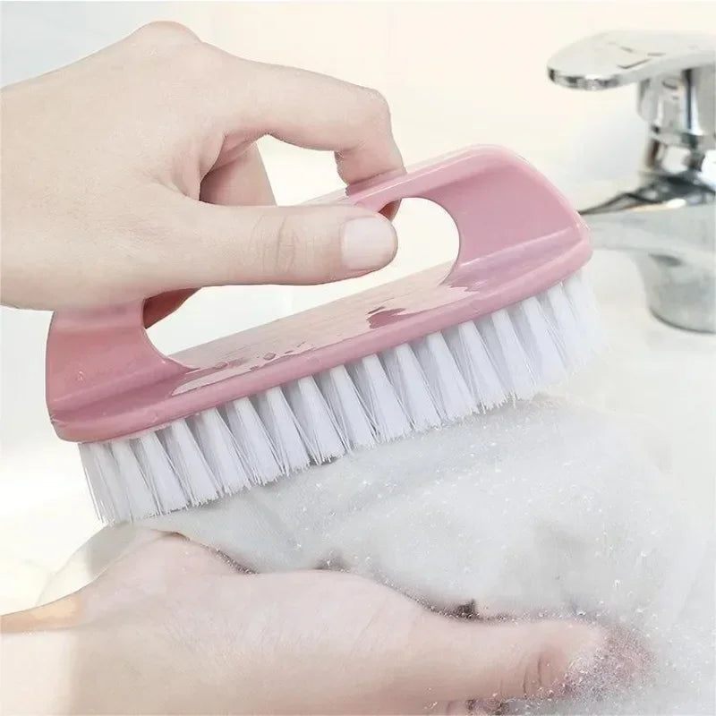 1PC Stiff Bristle Bathroom Brush Shoe Wash Plastic Brush Multi-functional Household Hand-held Cleaning Brush Laundry
