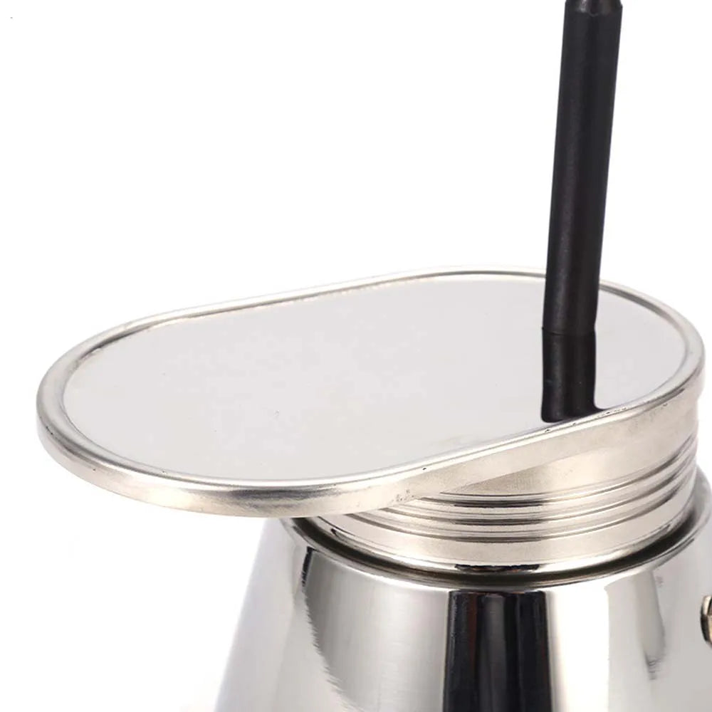 1 Cup Italian Moka Pot Espresso Maker Stainless Steel for Stovetop Home And Camping Use