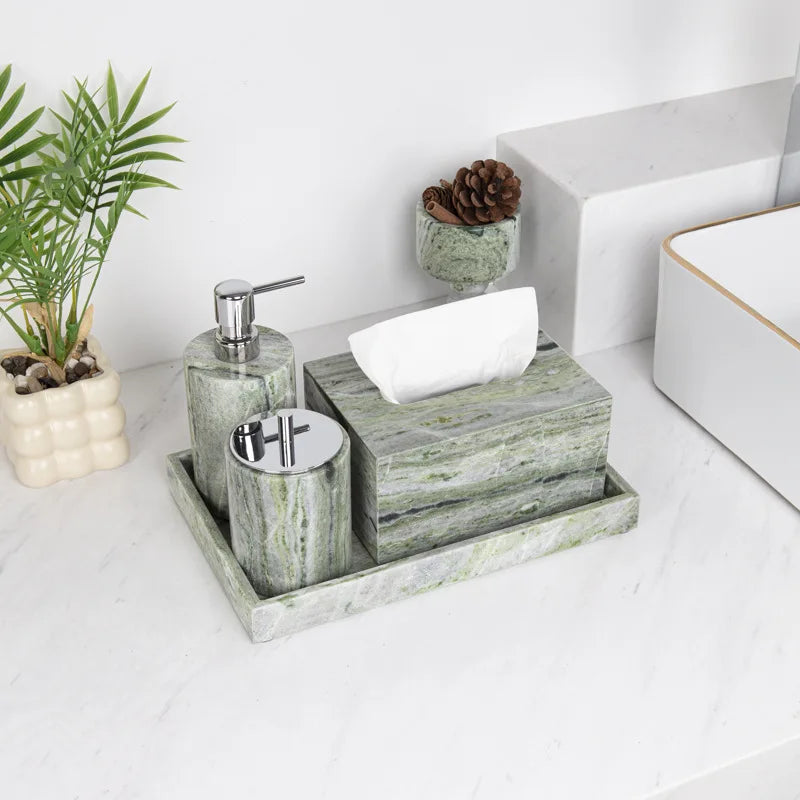 Light luxury marble bathroom, bathroom, storage tray, six-piece set, hotel, homestay bathroom, foreign trade cross-border