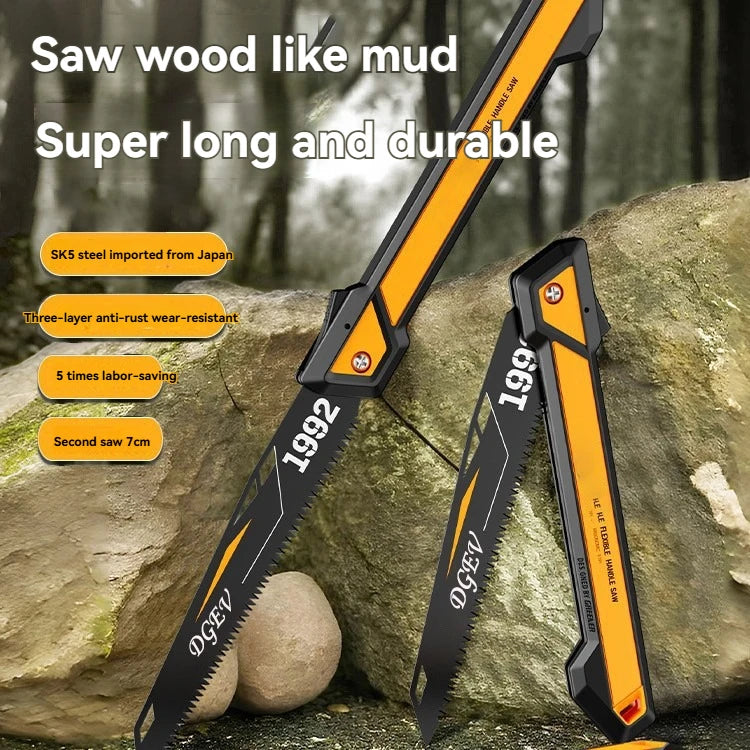 DGEV SK5 steel thickened rust-proof adjustable folding hand saw for woodworking tools, wood cutting, and gardening tools