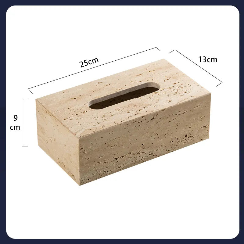 4Pcs Natural Travertine Bathroom Set Wabi Sabi Minimalist Soap Dispenser Tissue Box Luxury Hotel Show House Organizer Decor