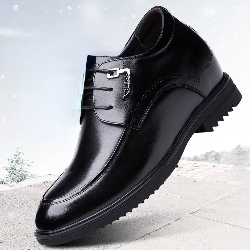 Height Increasing Shoes for Men's Leather Casual Shoes Comfortable Breathable Men Increased 10cm Wedding Elevator Shoes