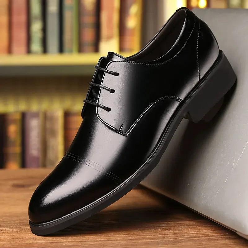 2025 Formal Height Increasing Shoes Man Taller Elevator 6CM Invisible Insole For Men Heighten Increased Oxfords Business Lift