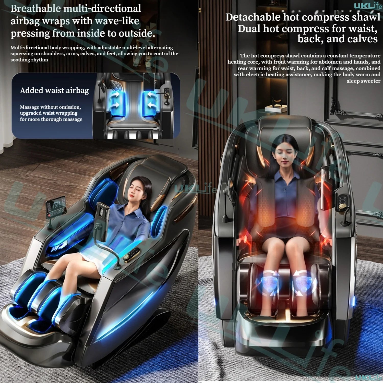 2026 MAX6D Dual-Core Jade Massage Chair with Calf Massage, 152cm Dual SL Track, AI Voice Control, Zero Gravity Mode