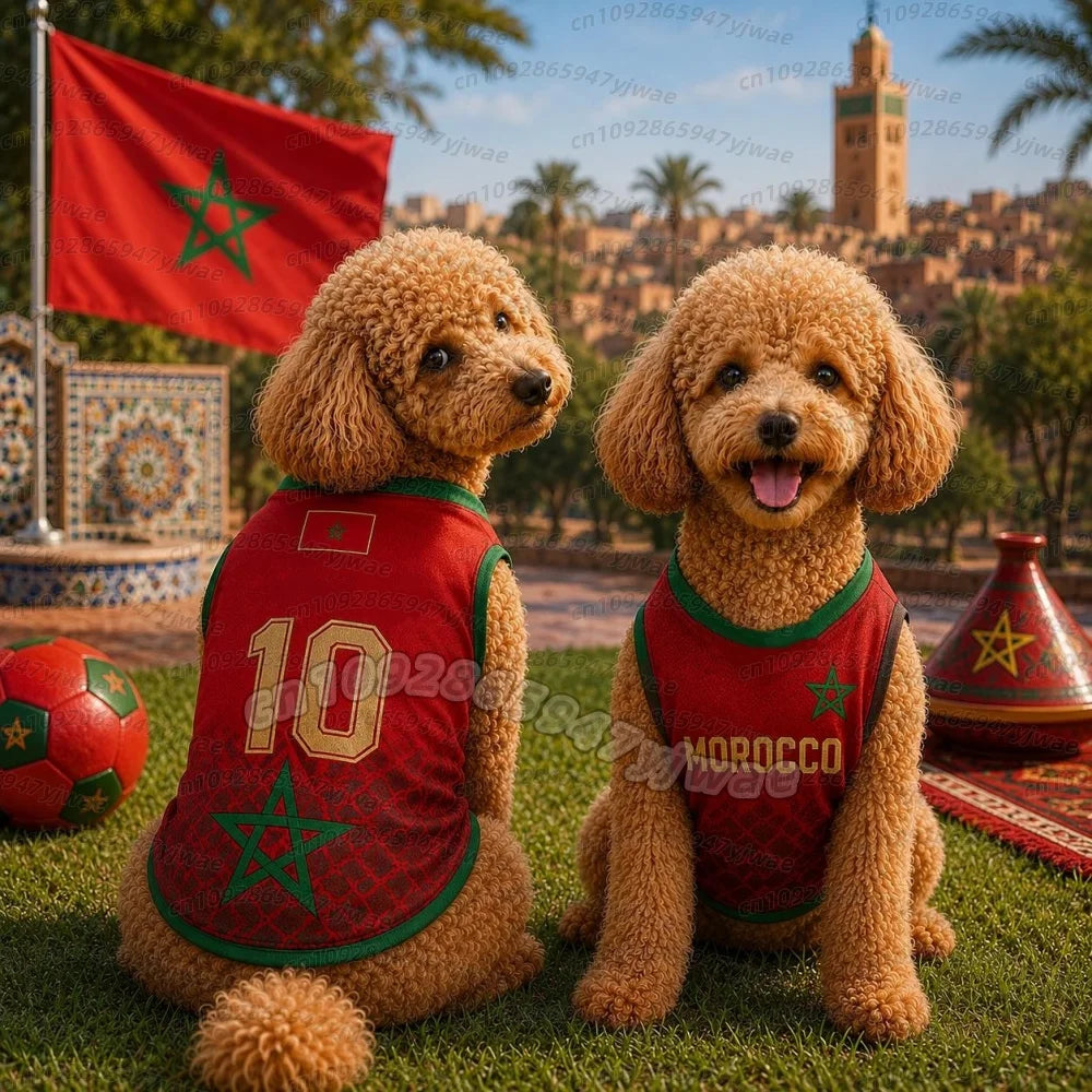 MOROCCO no.10 Mesh Dog cat Clothes Schnauzer Teddy Sport Large Dog Jersey football Clothing Puppy vest  Pet Cat sleeveless tee