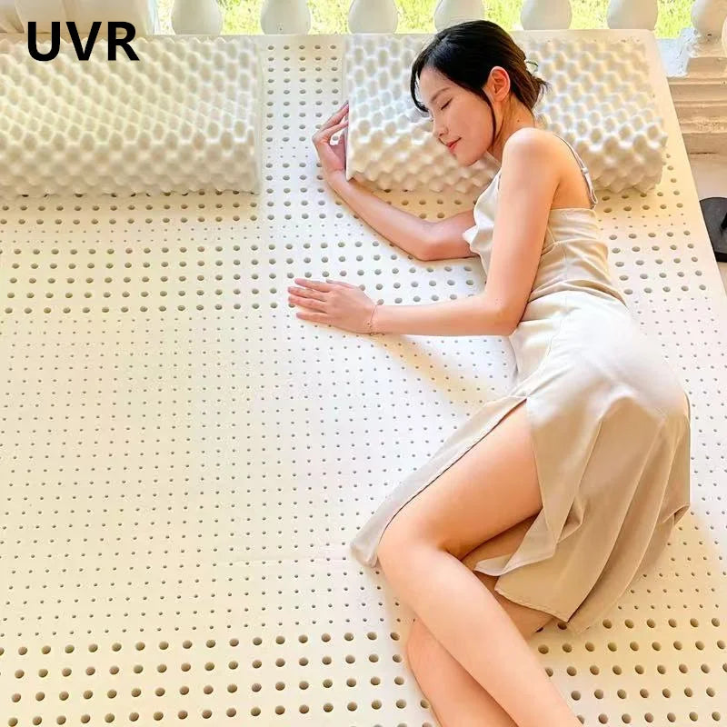 UVR Natural Latex Mattress 100% Latex Student Single Dormitory Mattress Bedroom Hotel Foldable Tatami Double Mattress Full Size