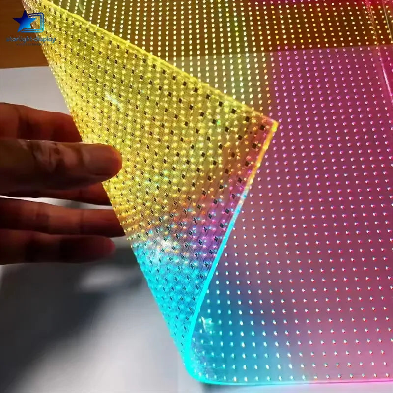 High Brightness Transparent Film LED Screen Indoor Shop Window Advertising Flexible Display