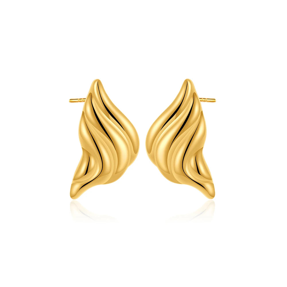 Trendy Stainless Steel Multilayer Circle Twist Knot Earrings for Women Texture Mixed Color Gold Plated Statement Earring Bijoux