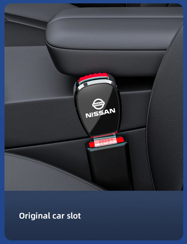 For Nissan Qashqai Versa Leaf Sentra Pulsar Xterra X-trail Nismo Car Seat Belt Clip Extender Metal Badge Lock Buckle