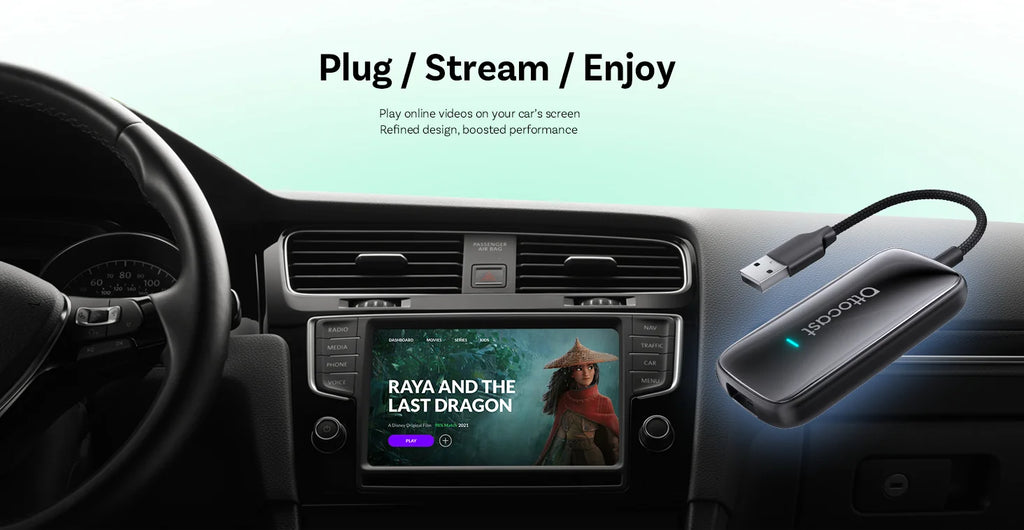 Ottocast Play2Video Ultra Mini Dot WiFi6 AI Box Carplay Adapter Android Auto Media Player YouTube Netflix Install Apps for Audi