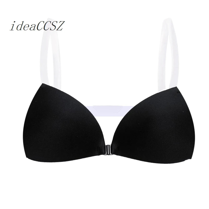 Soutien-gorge sans dos et sans bretelles pour femme, Push-Up adhésif, invisible, avec bretelles transparentes, en silicone, lingerie sexy