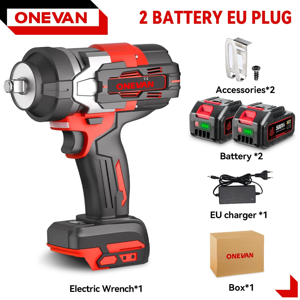 Clé à chocs électrique sans fil sans balais ONEVAN 2800N.M Tournevis à couple élevé Perceuse Outil électrique pour batterie Makita 18V Pin