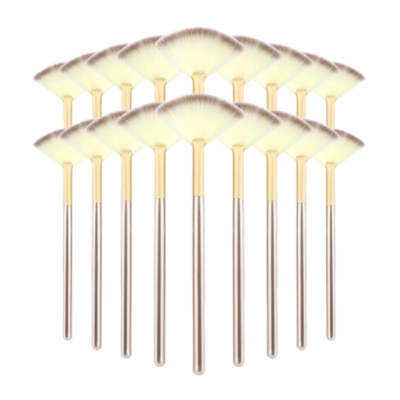 10/20/50PCS Multi-purpose Fan Shaped Brush Soft Highlighter Blusher Contour Loose Powder Brush Facial Mask Brush Beauty Tools