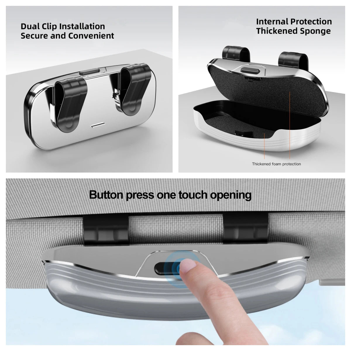 Car Emblem Sun Visor Glasses Case Sunglasses Storage Gift Box For Audi Sline A3 A4 A5 A6 A7 A1 A2 A8 Q1 Q2 Q3 Q4 Q5 Q6 Q7 Q8 TT