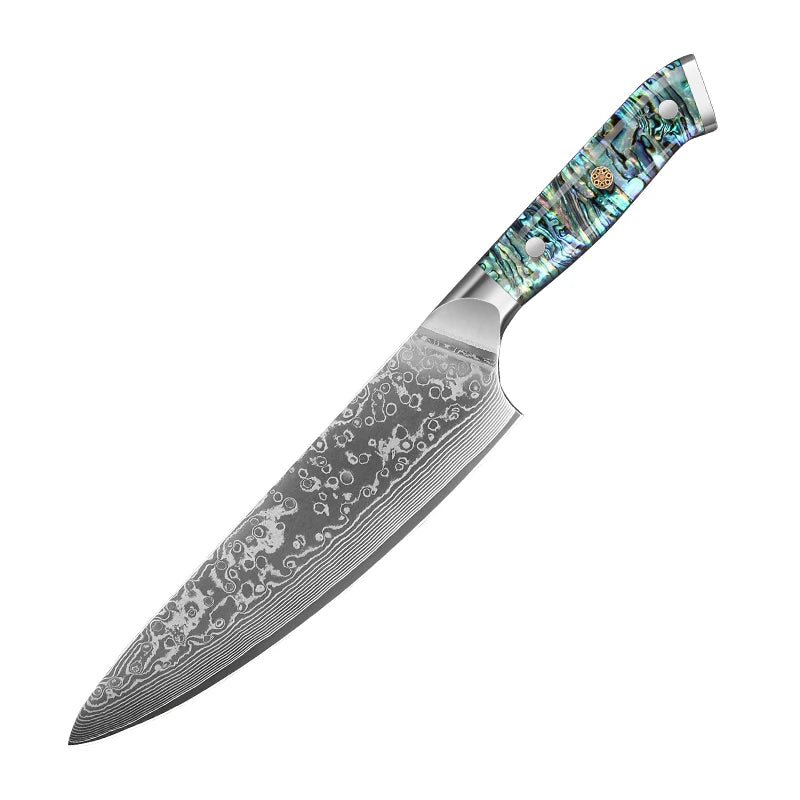 8-inch Professional Chef's Knife 67 Layer Damascus Steel VG10 Steel Core Super Sharp Meat Cleaver Abalone Shell Handle
