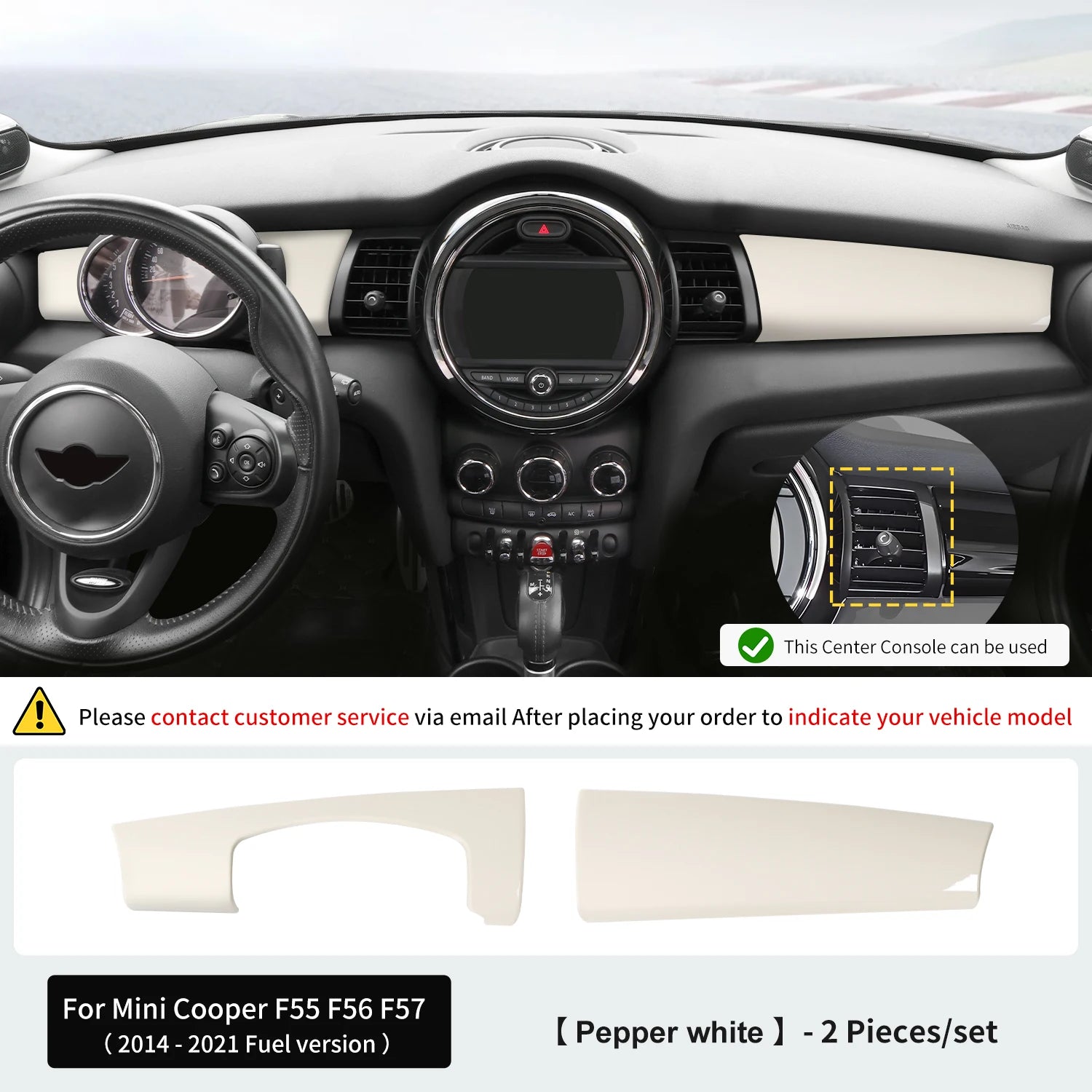 Car Dashboard Decorative Shell ABS Leather For Mini Cooper F55 F56 F57 2014-2021 Center Console Decorative Shell Car Accessories