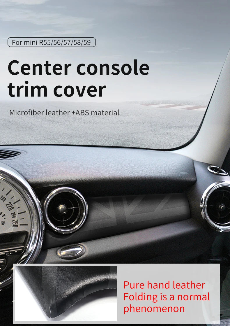 Car Dashboard Decal Leather Sticker For Mini Cooper R56 R55 R54 R57 R58 R59 Car Accessories Styling Only Left handdrive
