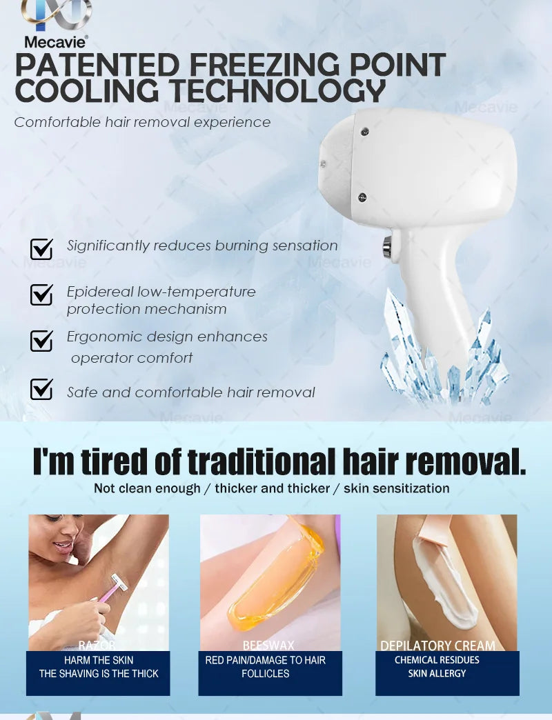 Latest 5000W Diode Laser painless permanent hair removal FAC advanced technology with 4 Waves Salon Exclusive Full Certificate