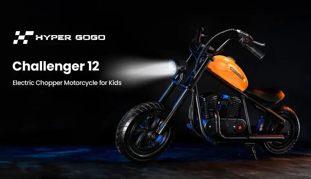 HYPER GOGO Challenger 12 Kids Electric Motorbike 160W 24V 5.2AH 12*3 In Tire Children Electric Motorcycle Mini Electric Scooter