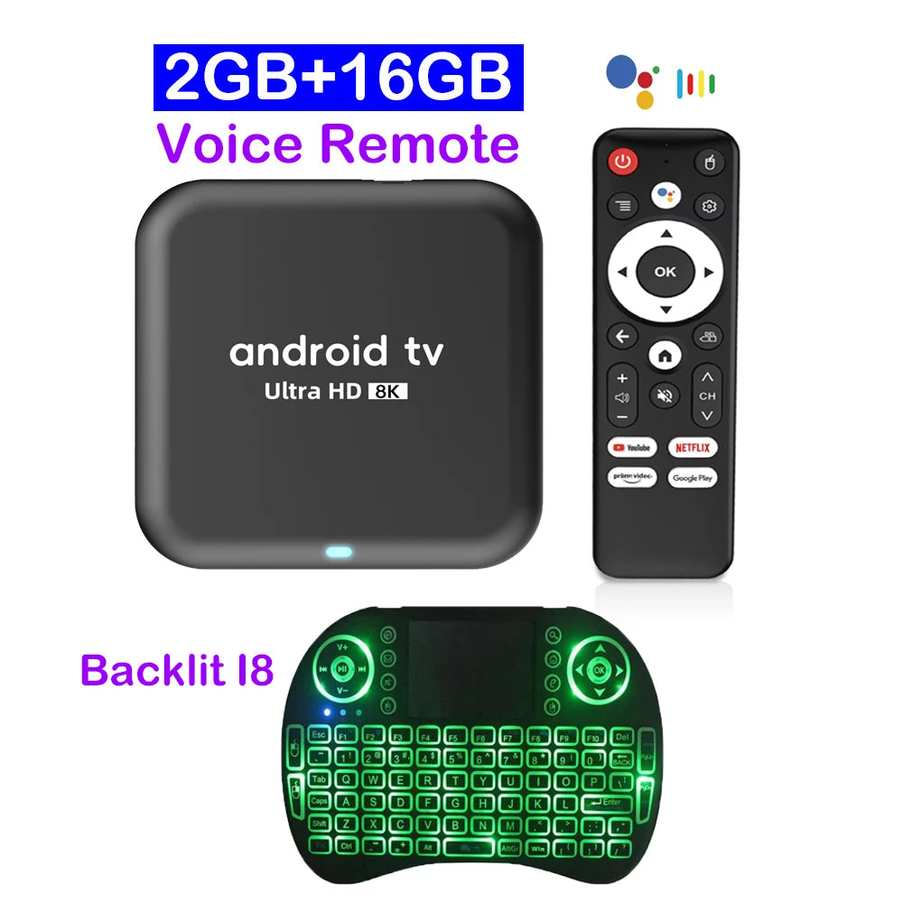 Smart TV Box 2026 Android 16 Q18 RK3518 Double Wi-Fi 5G Wifi6 Google Assistant Vidéo 8K BT6.0 Netflix 8 Go 128 Go 256 Go Lecteur Multimédia