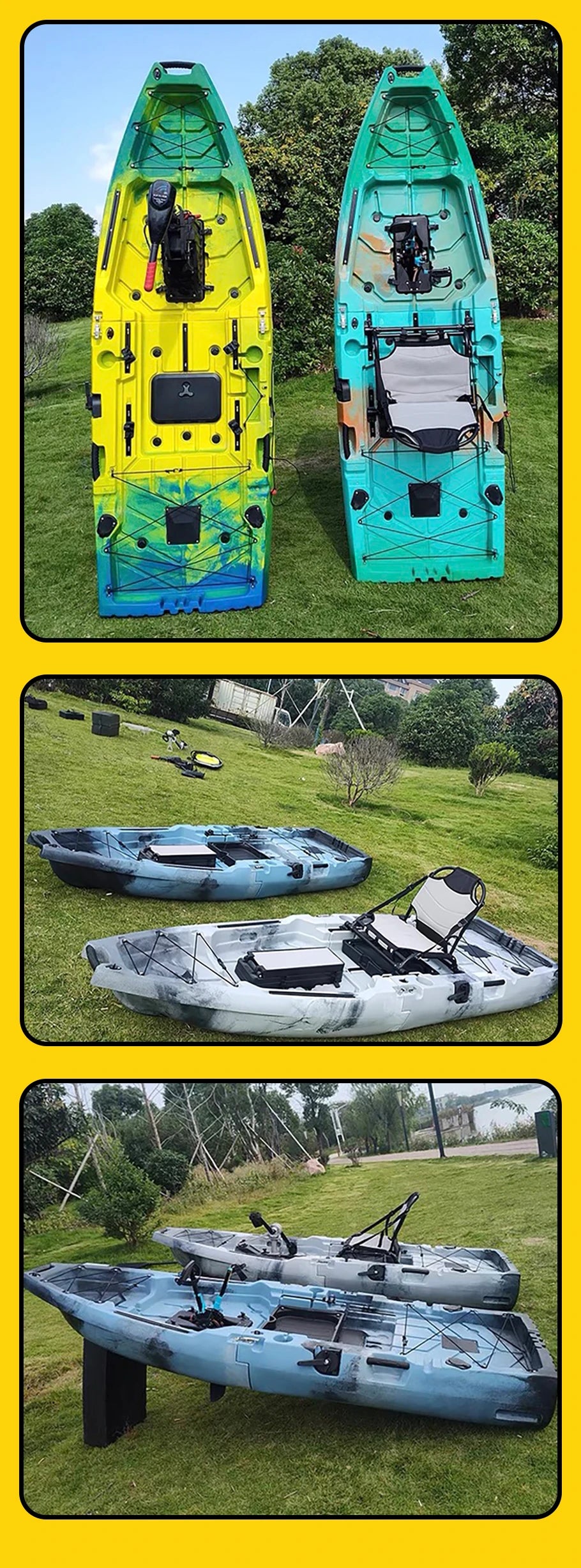 Modular Kayak Electric Pedal Driven HDPE Fishing Boat Portable Take Apart Canoe Motorized Lightweight Durable Accessories Gear