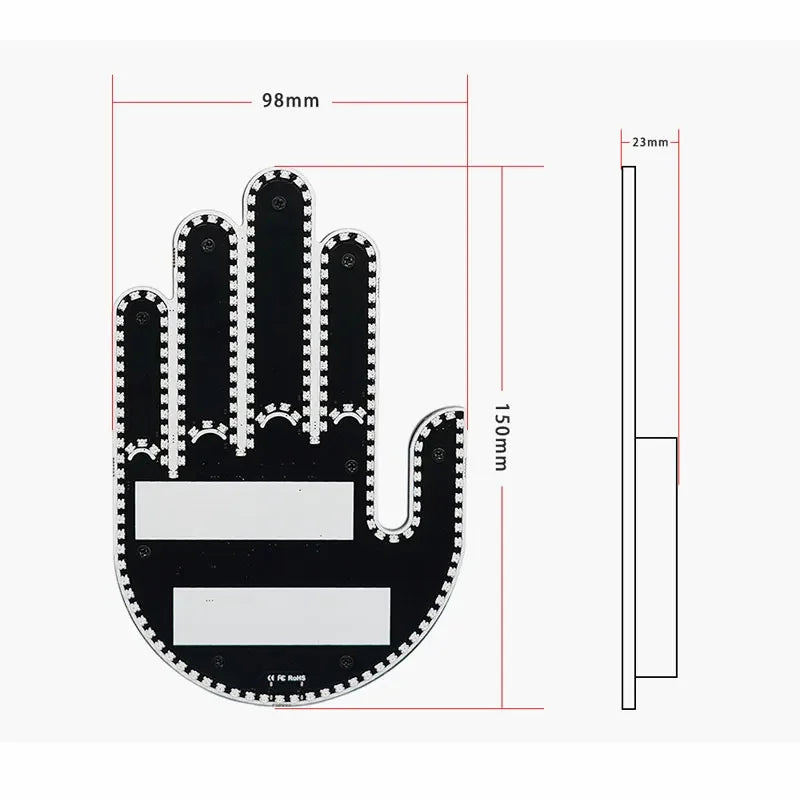 Car Finger Light With Remote Control Cool Funny Remote Control Led Lighting Road Rage Middle Finger Gesture Palm Light Accessory