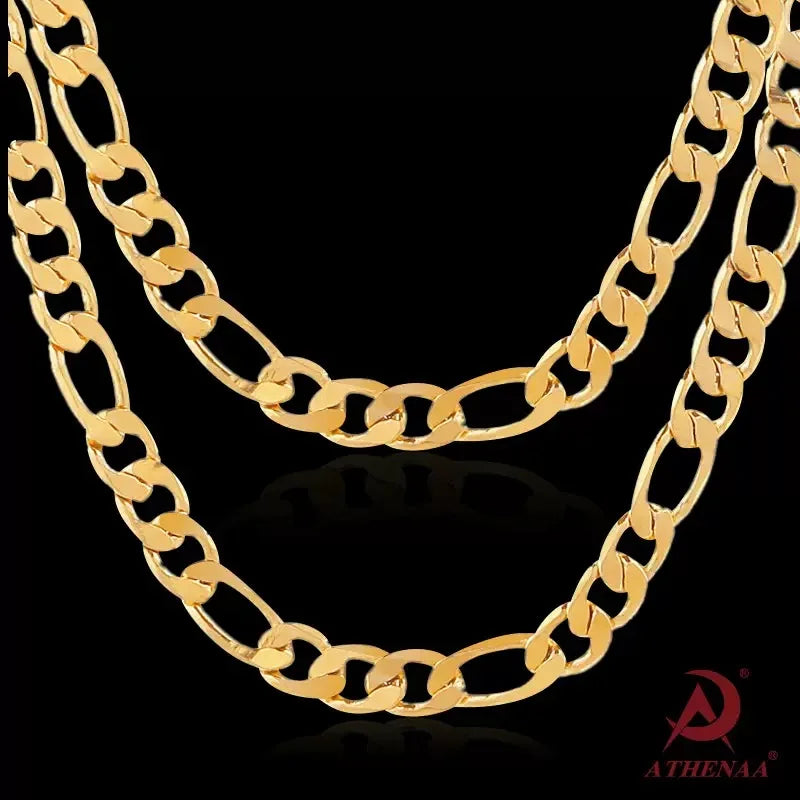 Luxurious 9999 24K genuine gold men's flat chain Boss necklace, simple and elegant, men's exclusive gold jewelry gold necklace