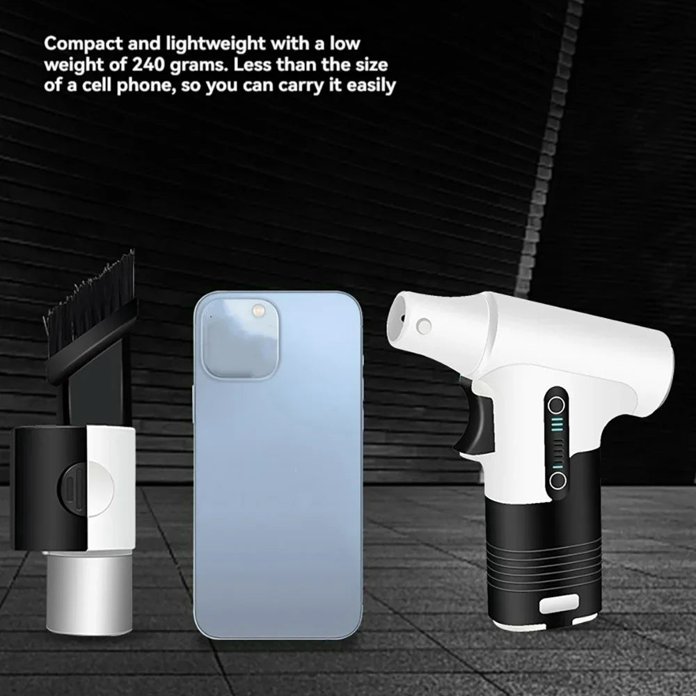 3000mAh 7.4V 130000RPM Brushless Jet Fan Super Strong Blower 3 Speed Blowing Suction Dual-Purpose Turbo Fan Powerful Air Blower
