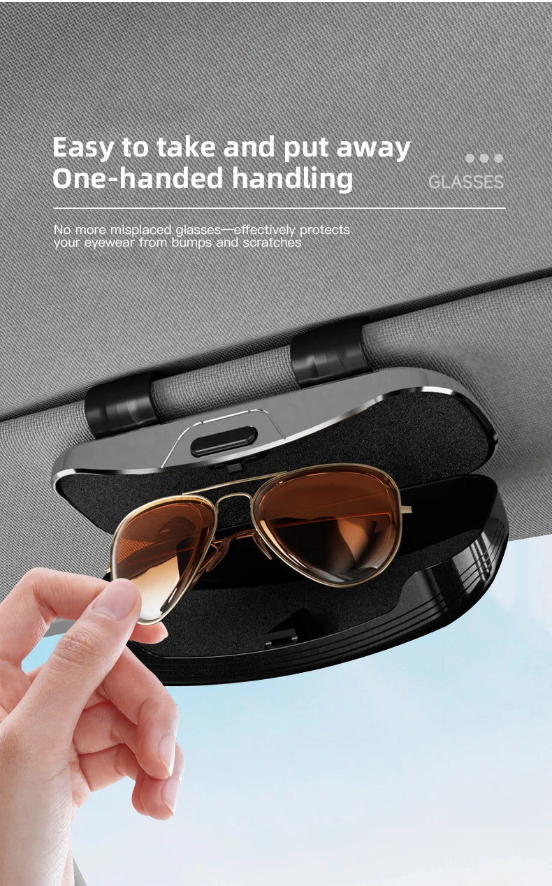 Car Visor Glasses Box Auto Sunglasses Storage Case For Hyundai I10 Venue Veloster Tucson Kona Elantra IX20 Genesis Azera Solaris