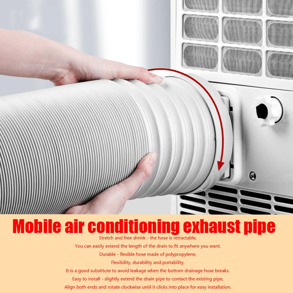 1.5/2M Portable Universal Flexible Conditioner Exhaust Hose Tube Replacement Parts for Mobile Air Conditioning Exhaust Vent Pipe