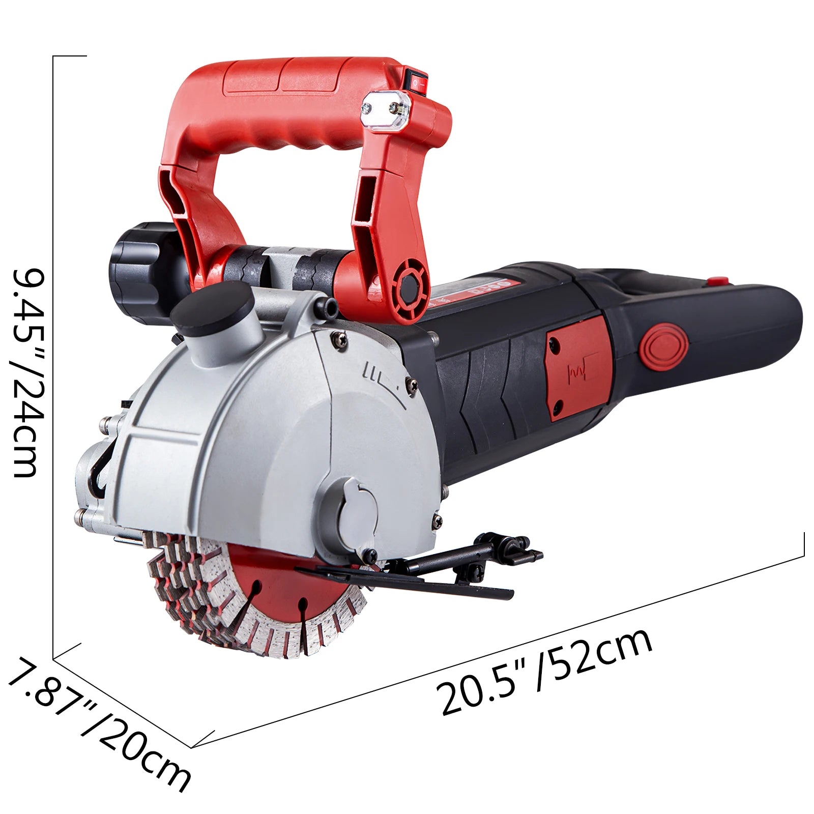 SucceBuy Max Rainureuse Murale 4800W Découpeuse à Béton Électrique avec Visée Laser Machine à Rainurer 125mm Scie Circulaire Outil de Coupe