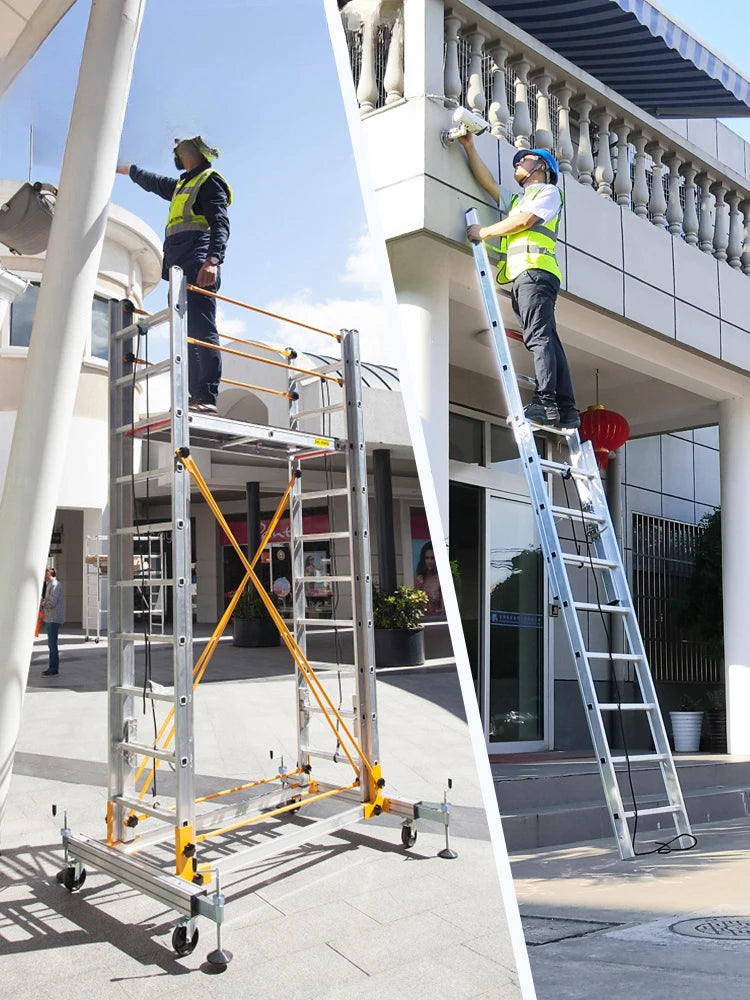 Aluminum alloy scaffolding movable telescopic scaffold factory direct folding engineering ladder platform.