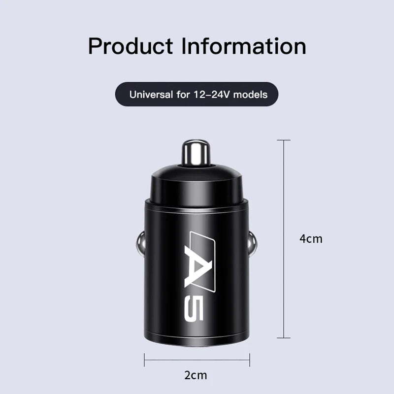 Micro Car Quick Charger Vehicle Cigarette Lighter Convert Plug For Audi A3 A4 A5 A6 A7 A1 A2 A8 Q1 Q2 Q3 Q4 Q5 Q6 Q7 Q8 TT S5 B8