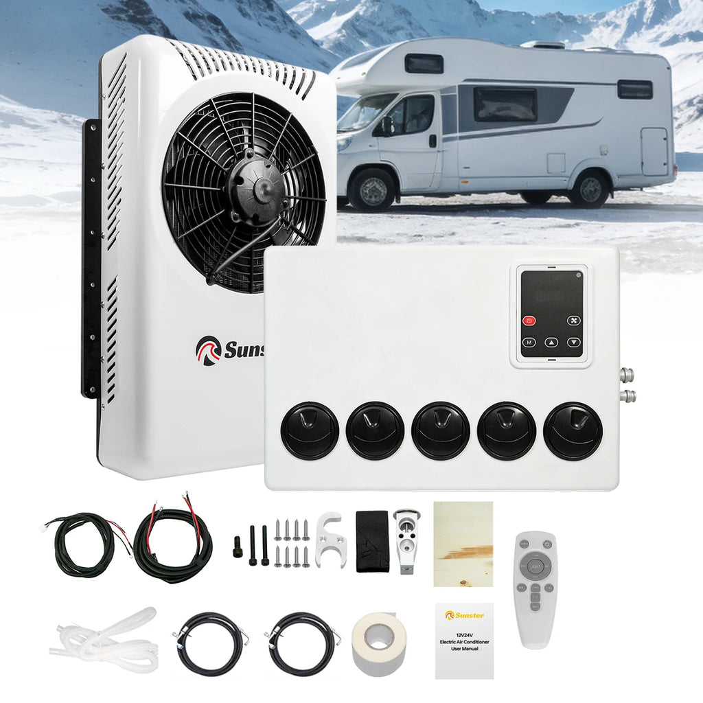12V 24V Electric Roof Air Conditioning RV Air Conditioning, Parking Air Conditioning Automatic Constant Temperature for Trailers