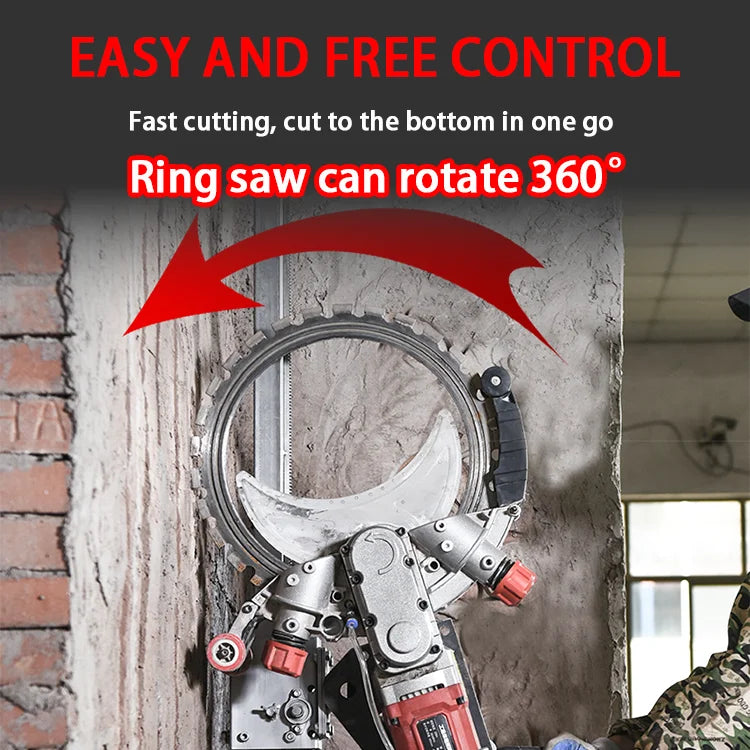 220V-240V  Concrete Ring Saw with 2.4M Track  High Power Electric Wall Cutter  Cuts up to 30‑40 cm Concrete Brick Stone