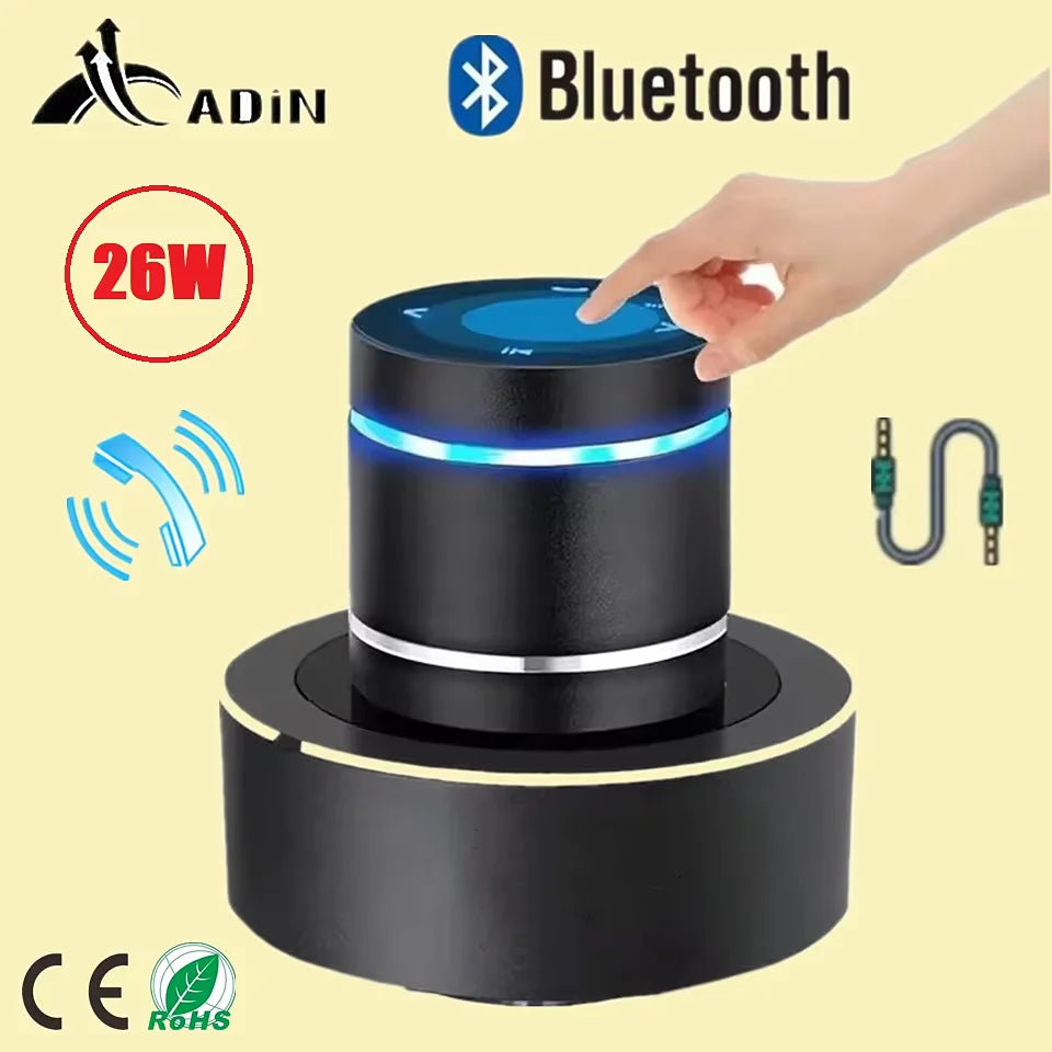 Adin 26w Vibro Enceinte Bluetooth Mini Subwoofer Portable Sans Fil Voisine Vibration Résonance Musique Colonnes Pour Téléphone