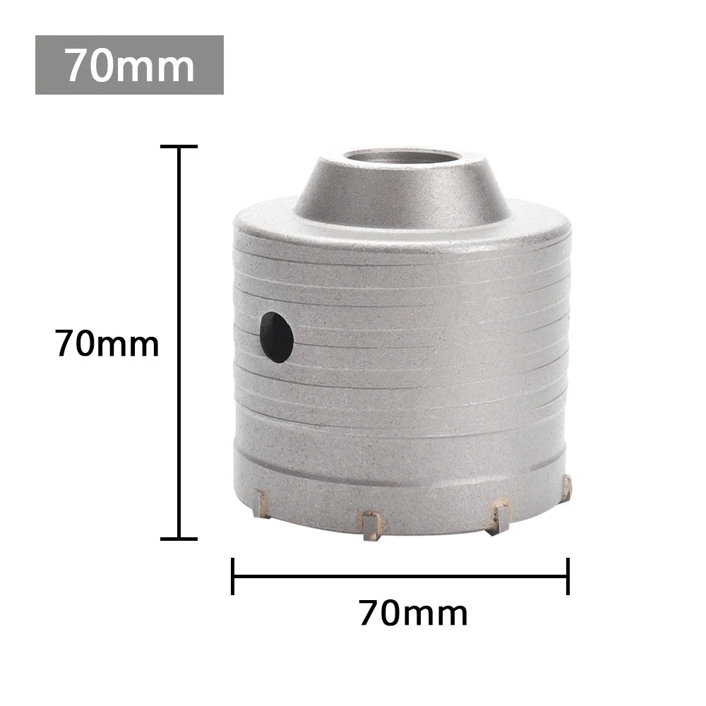 30-100mm Concrete Wall Hole Saw, SDS Plus Shank Impact Drill Bit, Suitable for Drilling Concrete, Brick, Stone and Walls