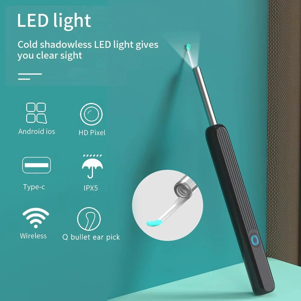 Visual Ear Cleaner Wireless Smart Otoscope With 1296p Camera Ear Wax Removal Tool Ear Endoscope Ear Tools Health Care Kit NE3