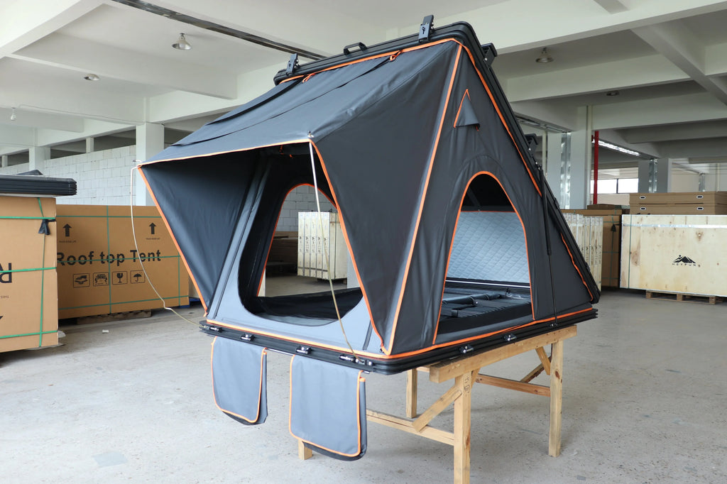 4x4x270cm Hard Shell Roof Top Tent, Waterproof Aluminum Rooftop Tent for Outdoor Camping