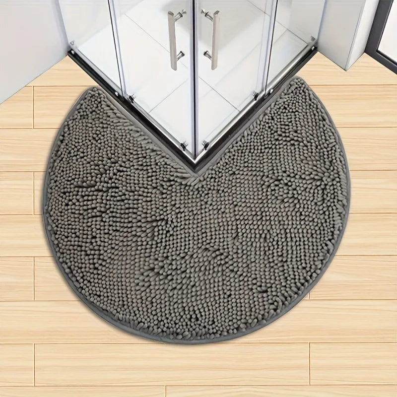 New Flannel Circular Corner Bath Mat Non-Slip Soft Thicked Floor Mat for Bathroom Absorbent Non-slip Door Mat Home Decoration