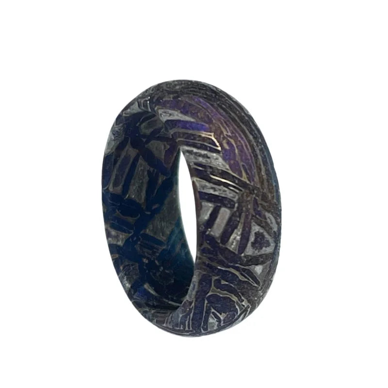 Muonionalusta Meteorite Ring Natural Iron Meteorite Pendant Meteorite Handmade Jewelry Meteorite Ring-B