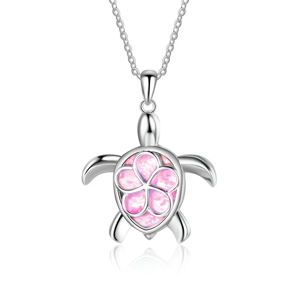 Bohemia Cute Frog Pendant Necklace For Women Inlay Blue Imitation Opal Necklace Wedding Party Jewelry Christmas Gifts for Her