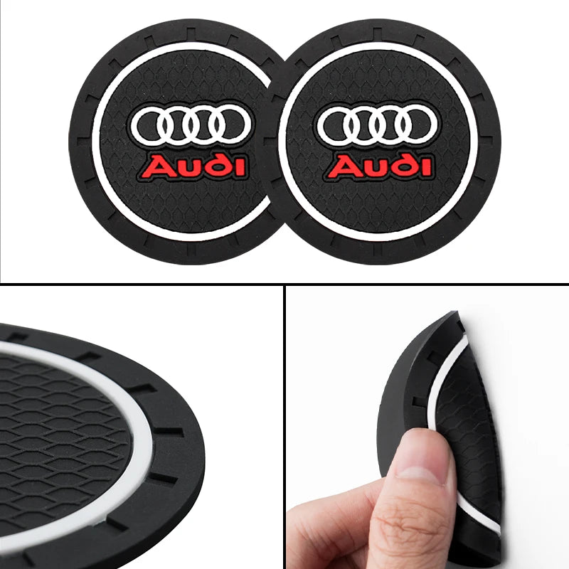 For Audi Sline A7 A8 Q1 Q2 TT A1 A2 A3 A4 A5 A6 Q3 Q4 Q5 Q6 Q7 Q8 TT S3 S5 S7 A4L A6L Car Water Cup Non-Slip Mat Pad Accessory