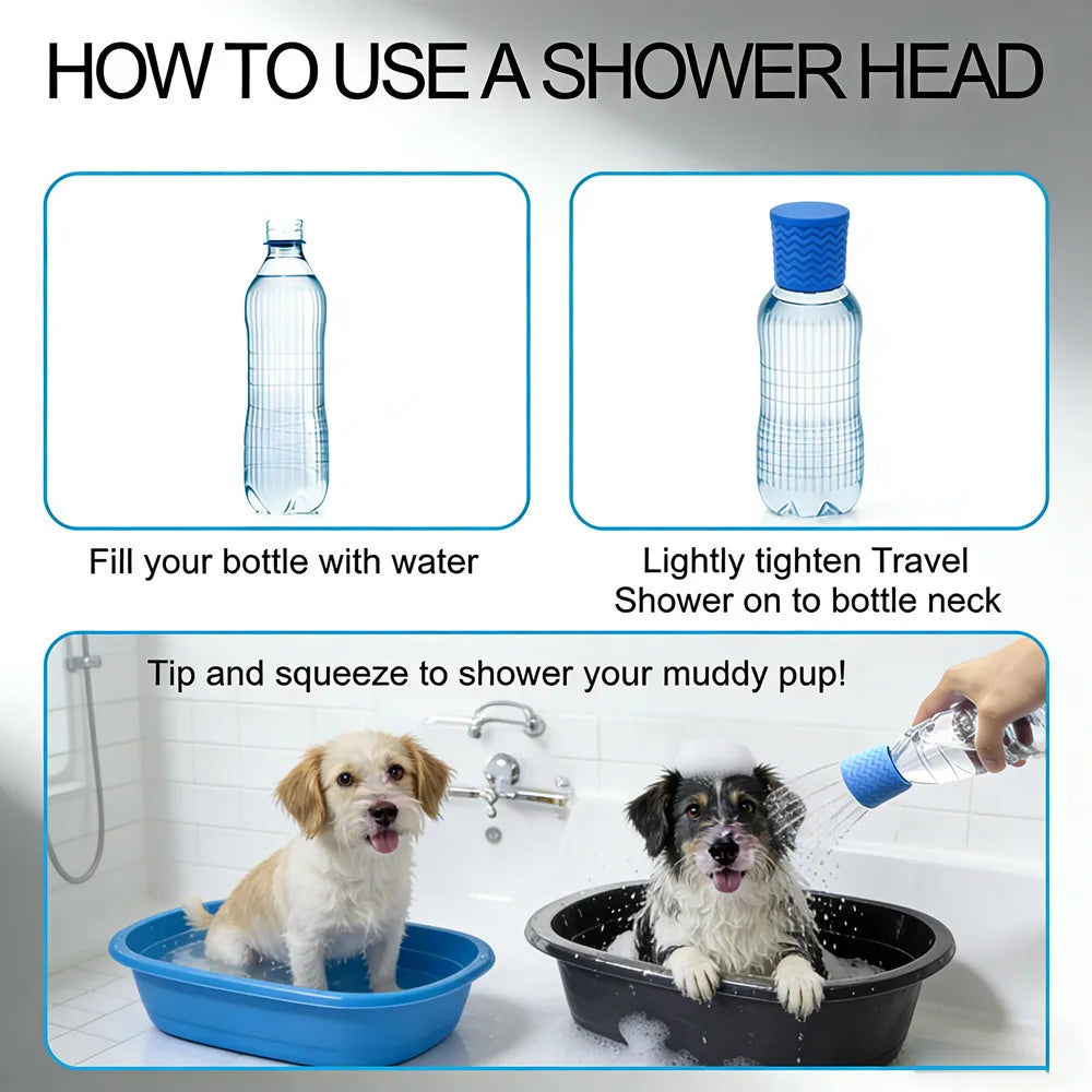 Silicone Pet Shower Head Dog Cat Bath Brush Outdoor Drinking Nozzle Leak-Proof Portable Water Saving Spray for Pets